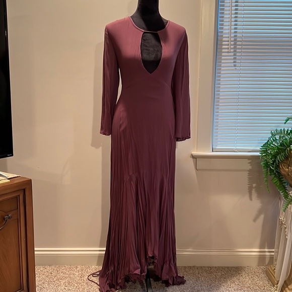 Lavender long sleeve maxi dress by Free People! Extreme low back & keyhole bust - Picture 1 of 5